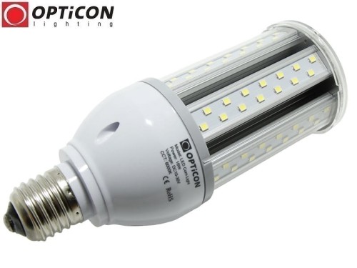 Żarówka LED E27 16W 10-30V DC 112x SMD2835 Biały Zimny 6000K 12V 24V OPTICON