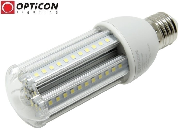 Żarówka LED E27 7W 10-30V DC 54x SMD2835 Biały Zimny 6000K 12V 24V OPTICON