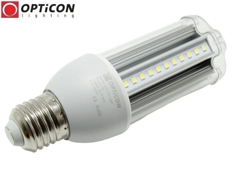 Żarówka LED E27 7W 10-30V DC 54x SMD2835 Biały Zimny 6000K 12V 24V OPTICON