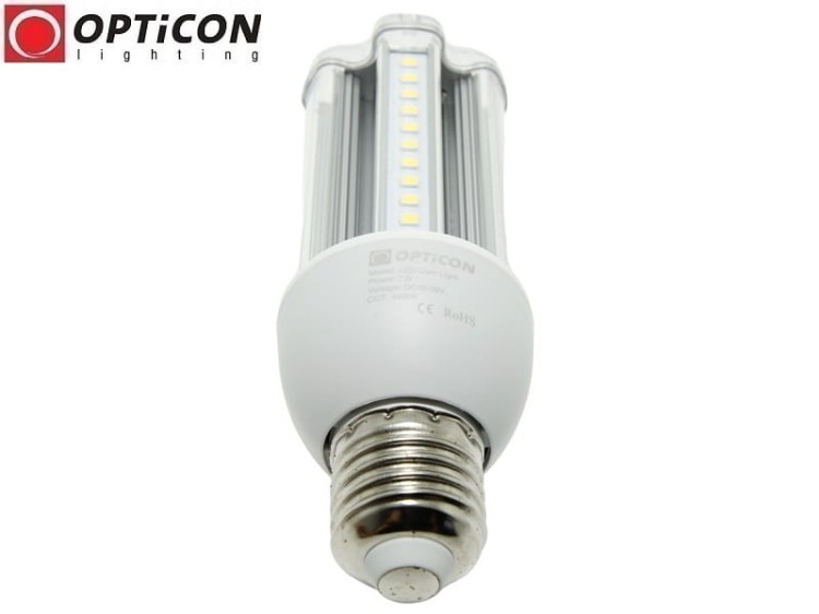 Żarówka LED E27 7W 10-30V DC 54x SMD2835 Biały Neutralny 4500K 12V 24V OPTICON