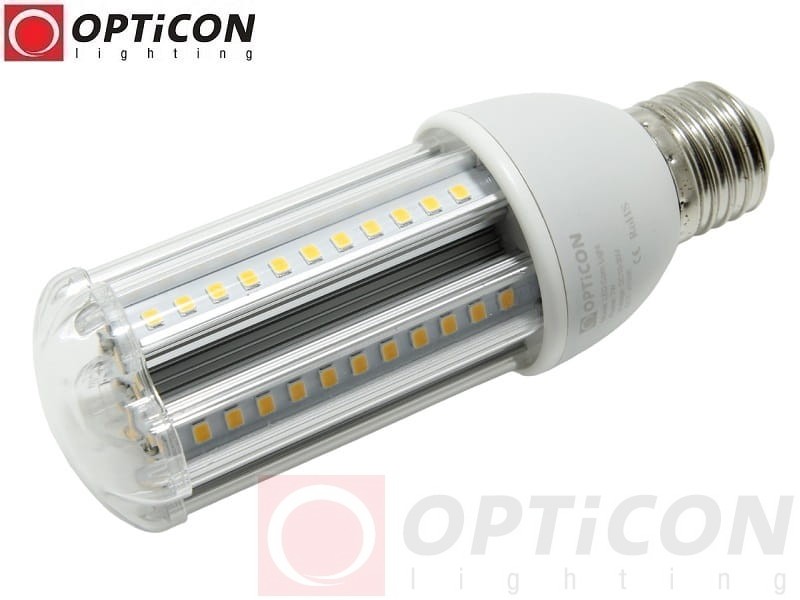 Żarówka LED E27 7W 10-30V DC 54x SMD2835 Biały Ciepły 3000K 12V 24V OPTICON