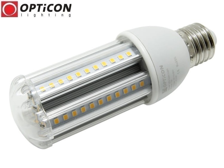 Żarówka LED E27 7W 10-30V DC 54x SMD2835 Biały Ciepły 3000K 12V 24V OPTICON
