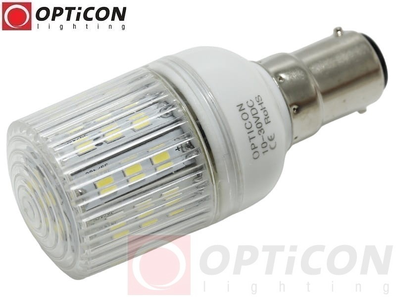 Żarówka LED Bay15d 4W 30xSMD 2835 10-30V DC Biały Ciepły 3000K 12V 24V OPTICON