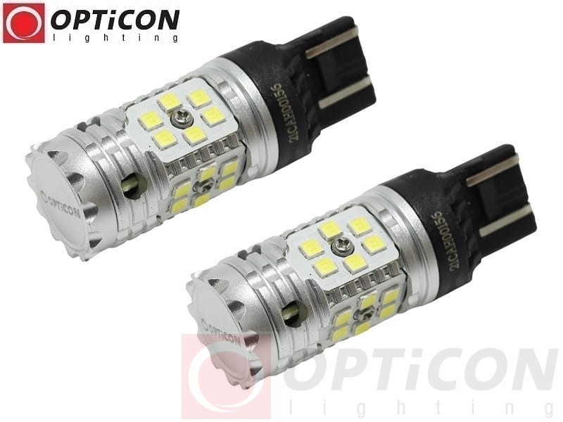 Fiat Punto Evo -  Światła do jazdy dziennej LED DRL W21W T20 OPTICON PREMIUM - Zestaw 2 żarówki