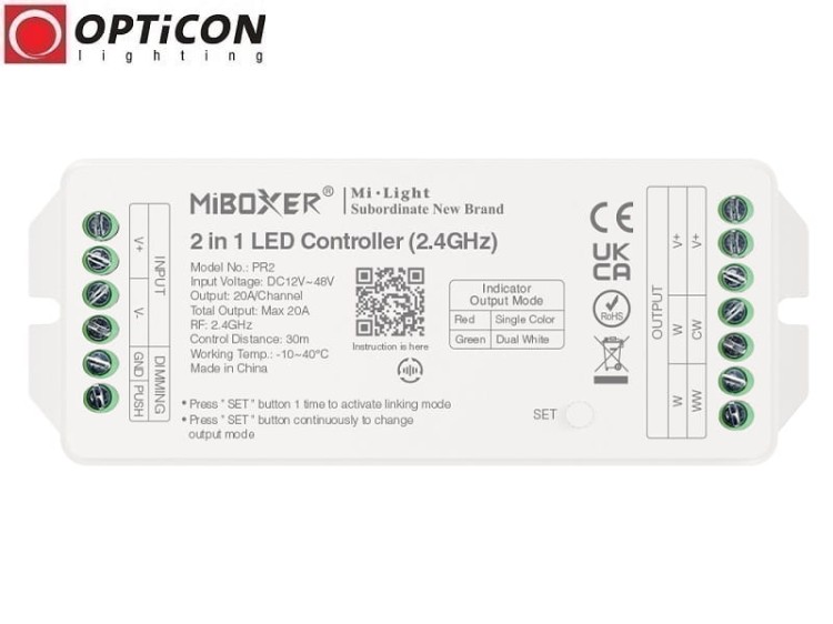 Sterownik Taśm LED MiLight 2in1 PR2 / FUT035P+ 20A 12V / 24V DC Radiowy 2,4G