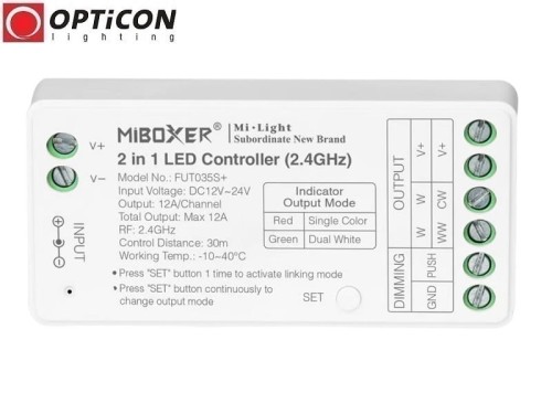 Sterownik Taśm LED MiLight 2in1 SR2 / FUT035S+ 12A 12V / 24V DC Radiowy 2,4G