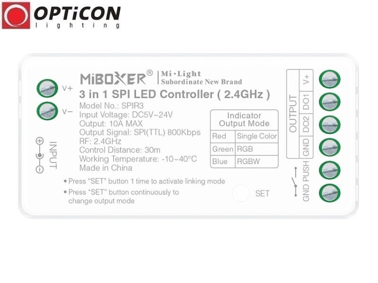 Sterownik Cyfrowych Taśm LED MiLight 3in1 SPIR3 10A 12V / 24V DC 2,4G