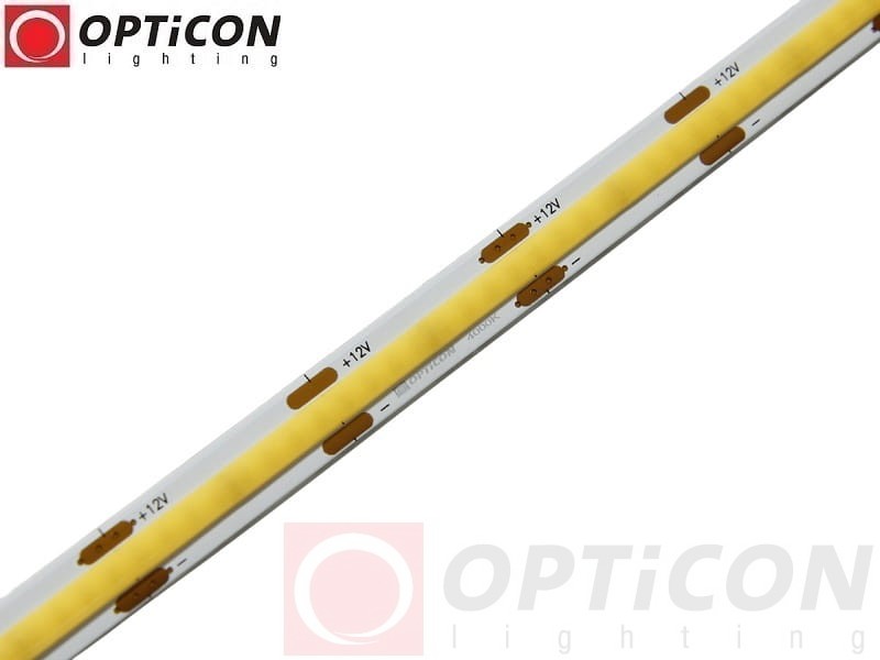 Taśma LED 12V COB 1600 SMD 8mm IP20 8W/m Biały Neutralny 4000K OPTICON PREMIUM