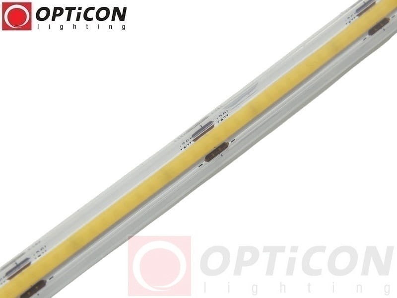 Taśma LED 24V COB 1600 SMD 10mm IP68 8W/m Biały Zimny 6000K OPTICON PREMIUM