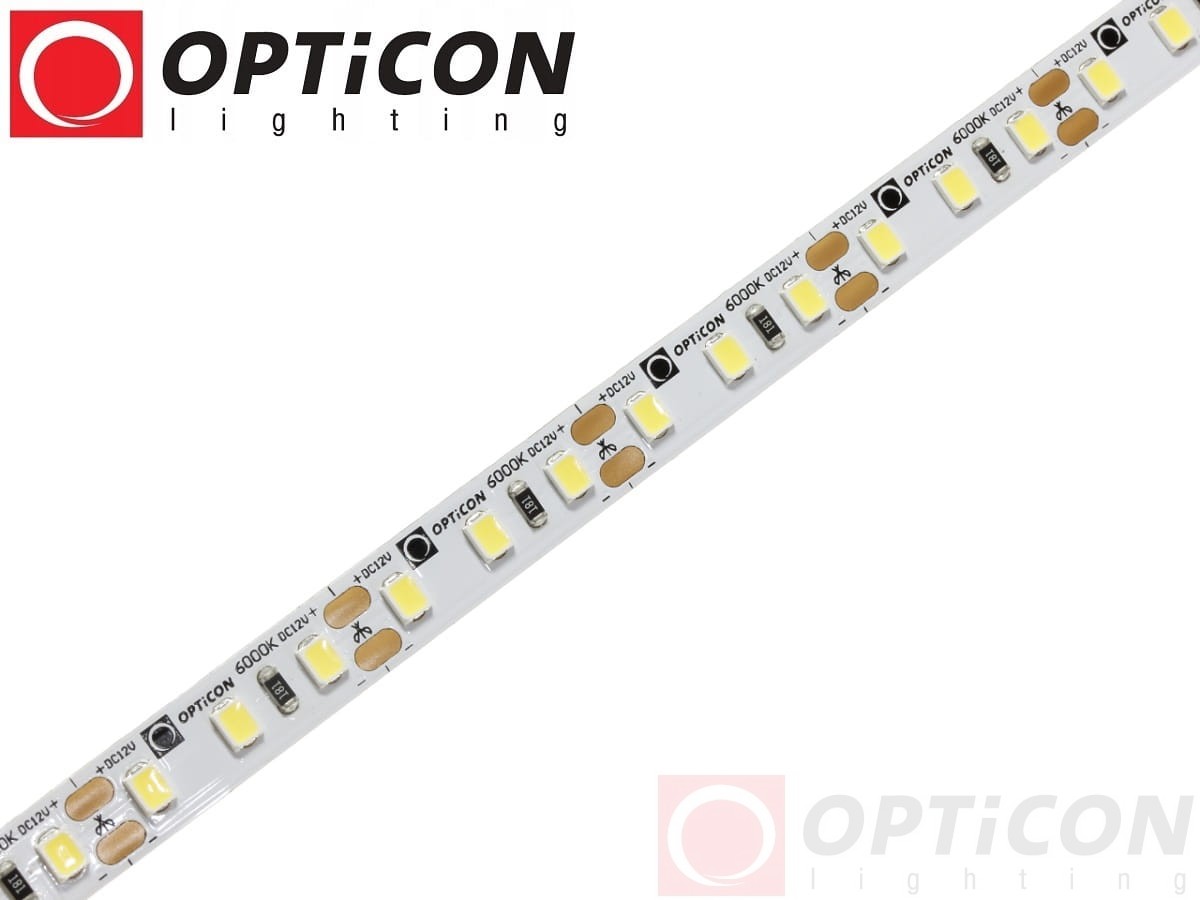Taśma LED 12V 600 SMD 2835 8mm IP20 9,6W/m Biały Zimny 6000K OPTICON PREMIUM
