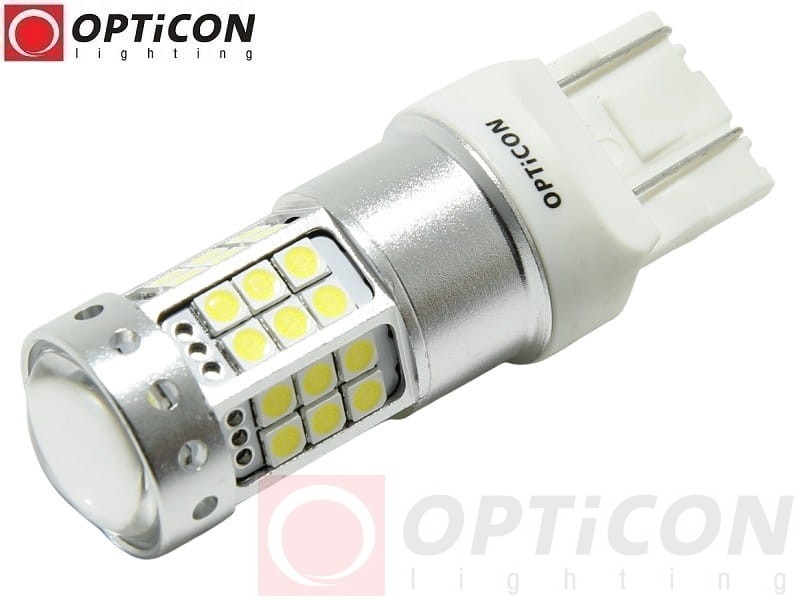Żarówka Led W21W T20 7440 12V 42x SMD 3030 Biały Zimny 6000K CANBUS OPTICON PREMIUM