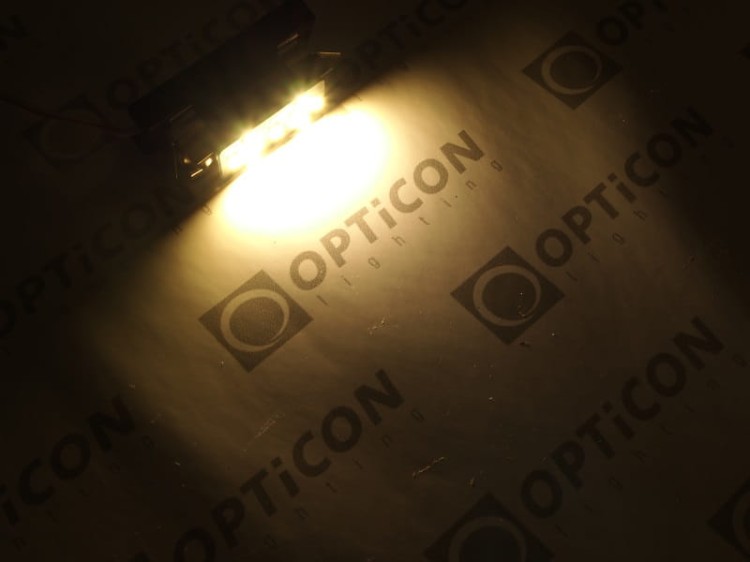Żarówka Led C5W 31mm 12V DC 9x SMD 3030 Biały Ciepły 3000K OPTICON