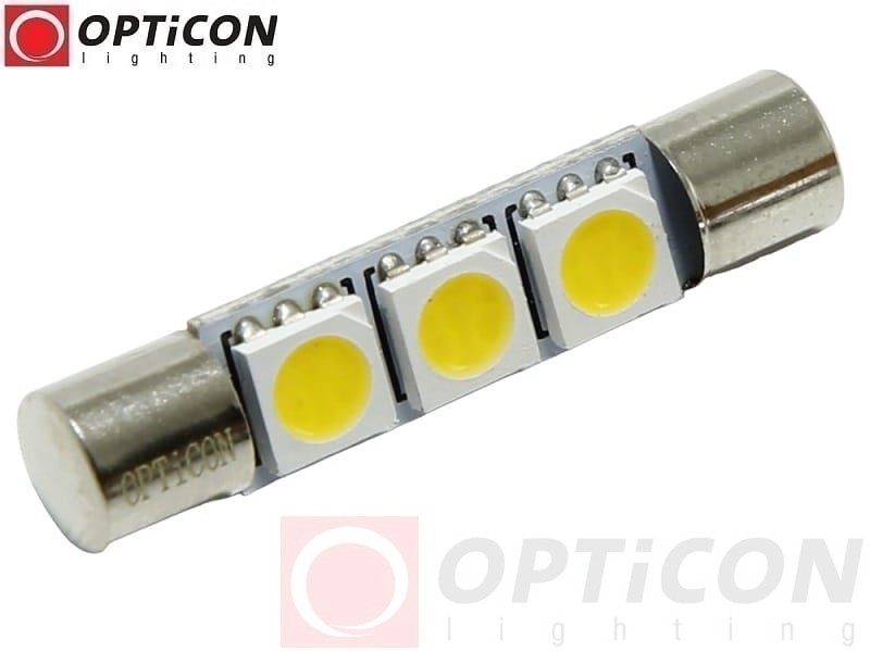 Żarówka Led C1,2W 30mm 12V DC 3x SMD 3030 Biały Neutralny 4500K OPTICON