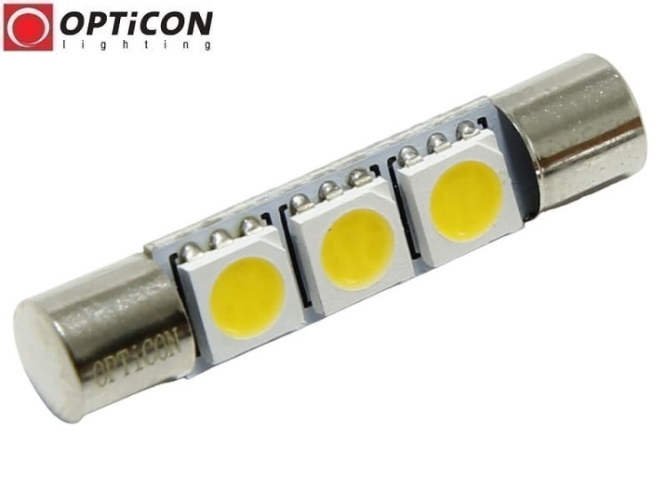 Żarówka Led C1,2W 30mm 12V DC 3x SMD 3030 Biały Neutralny 4500K OPTICON