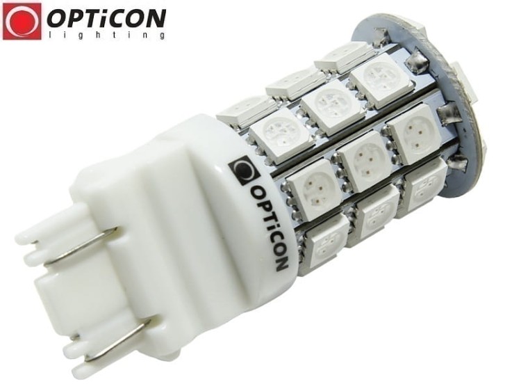 Żarówka Led P27/7W 3157 30x SMD5050 DUAL COLOR 15/15 RED OPTICON