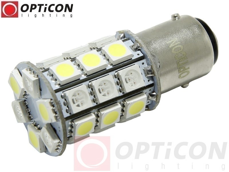 Żarówka Led P21/5W Bay15d 1157 30x SMD5050 DUAL COLOR 15/15 CW OPTICON