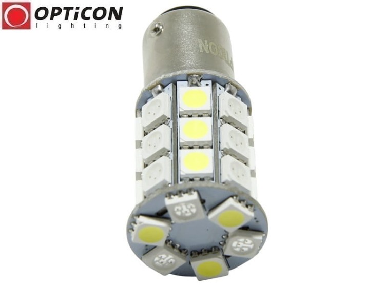 Żarówka Led P21/5W Bay15d 1157 30x SMD5050 DUAL COLOR 15/15 CW OPTICON