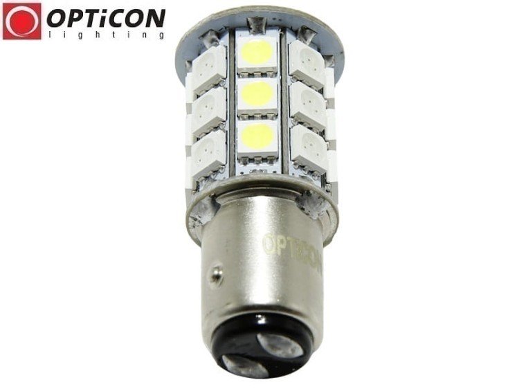 Żarówka Led P21/5W Bay15d 1157 30x SMD5050 DUAL COLOR 15/15 CW OPTICON
