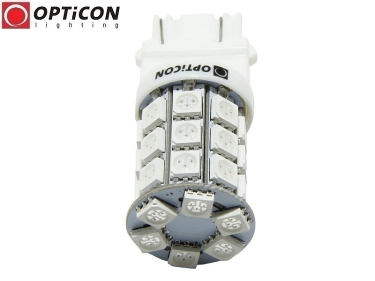 Żarówka Led P27/7W 3157 30x SMD5050 DUAL COLOR 15/15 RED OPTICON