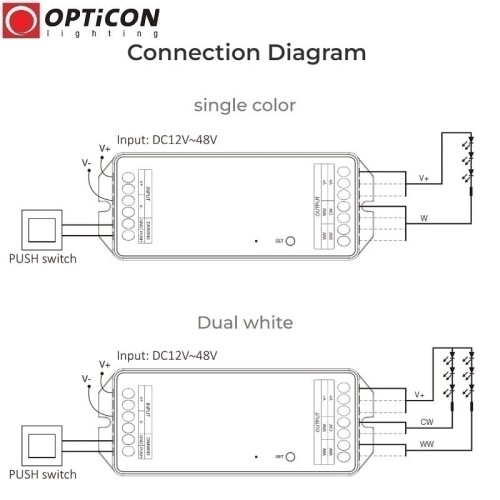 Sterownik Taśm LED MiLight 2in1 PW2 20A 12V / 24V DC RF 2,4G Wi-Fi Bluetooth