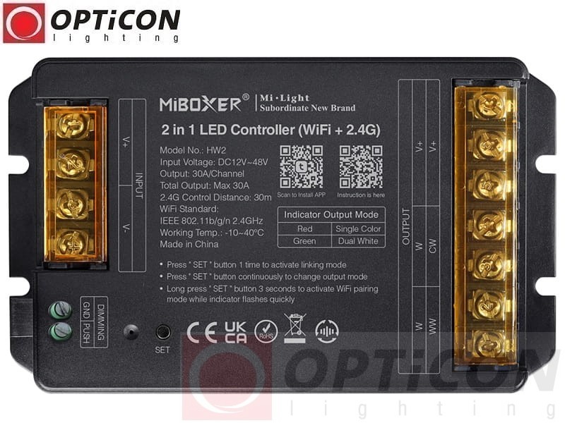 Sterownik Taśm LED MiLight 2in1 HW2 30A 12V / 24V DC 2,4G Wi-Fi Bluetooth