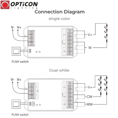 Sterownik Taśm LED MiLight 2in1 HW2 30A 12V / 24V DC 2,4G Wi-Fi Bluetooth