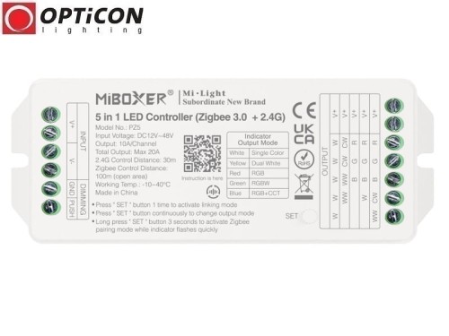 Sterownik Taśm LED MiLight 5in1 PW5 20A 12V / 24V DC RF 2,4G + Zigbee 3.0