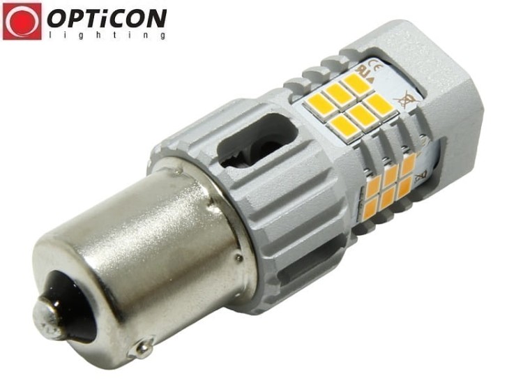 Żarówka Led Py21W Bau15s 12V DC 24x SMD3020 Pomarańczowy CANBUS OPTICON PREMIUM