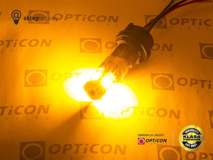Żarówka Led Py21W Bau15s 12V DC 24x SMD3020 Pomarańczowy CANBUS OPTICON PREMIUM