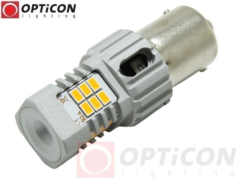 Żarówka Led P21W Ba15s 12V DC 24x SMD3020 Pomarańczowy CANBUS OPTICON PREMIUM