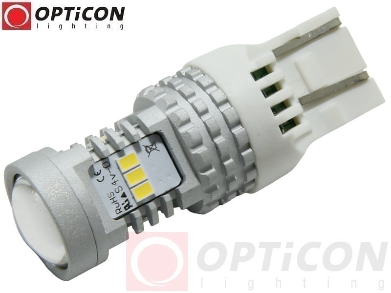 Żarówka Led W21W T20 7440 12V 14x SMD 3020 Biały Zimny 6000K CANBUS OPTICON PREMIUM
