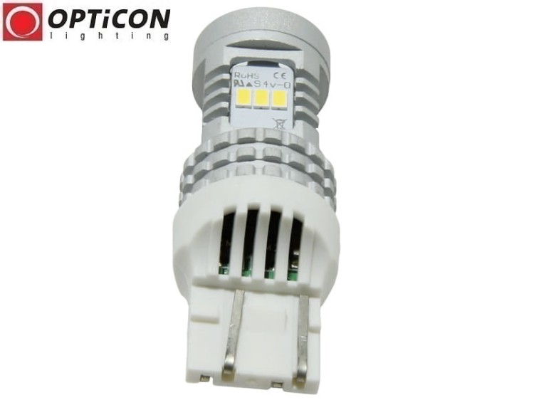 Żarówka Led W21W T20 7440 12V 14x SMD 3020 Biały Zimny 6000K CANBUS OPTICON PREMIUM