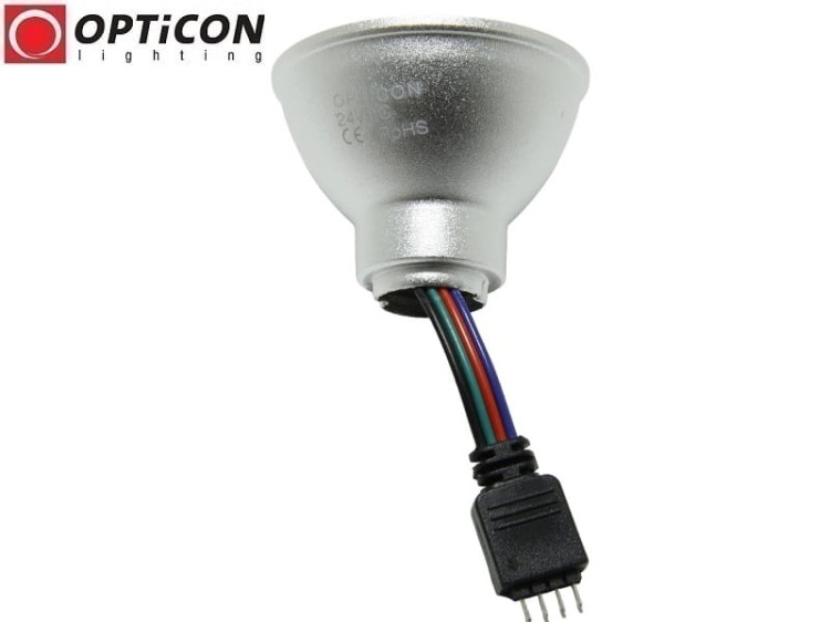 Żarówka LED 24V DC Wielokolorowa RGB dla opraw MR16 / GU10 50mm