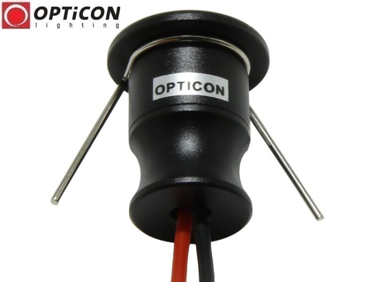 Moduł LED 1W 12V DC 60st IP65 Biały Zimny 6000K OPTICON - Obudowa Czarna