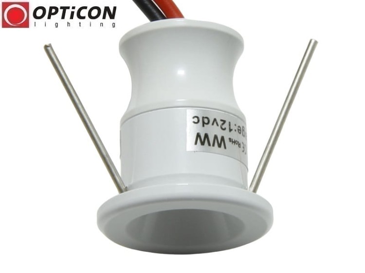 Moduł LED 1W 12V DC 60st IP65 Biały Zimny 6000K OPTICON - Obudowa Biała