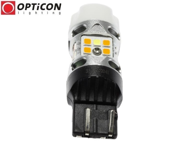 Żarówka Led W21/5W 7443 T20 20x SMD 3030 DUAL COLOR 4/16 CW OPTICON PREMIUM