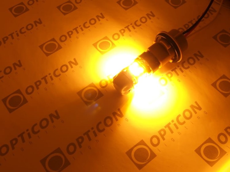 Żarówka Led W21/5W 7443 T20 20x SMD 3030 DUAL COLOR 4/16 CW OPTICON PREMIUM