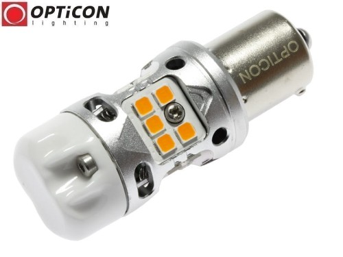 Żarówka Led P21W Ba15s 12V DC 20x SMD3030 Pomarańczowy CANBUS OPTICON PREMIUM