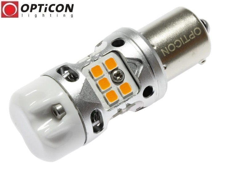 Żarówka Led P21W Ba15s 12V DC 20x SMD3030 Pomarańczowy CANBUS OPTICON PREMIUM