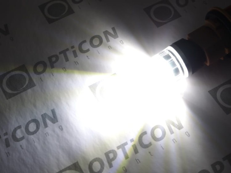 Żarówka Led W21W T20 7440 12V 4x SMD 3030 Biały Zimny 6000K OPTICON PREMIUM