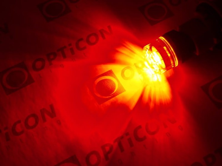 Żarówka Led W21W T20 7440 12V 4x SMD 3030 Czerwony OPTICON PREMIUM