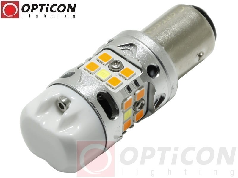 Żarówka Led P21/5W Bay15d 1157 20x SMD 3030 DUAL COLOR 4/16 CW OPTICON PREMIUM