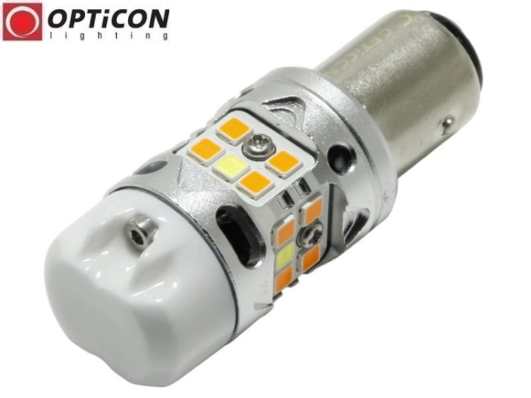 Żarówka Led P21/5W Bay15d 1157 20x SMD 3030 DUAL COLOR 4/16 CW OPTICON PREMIUM