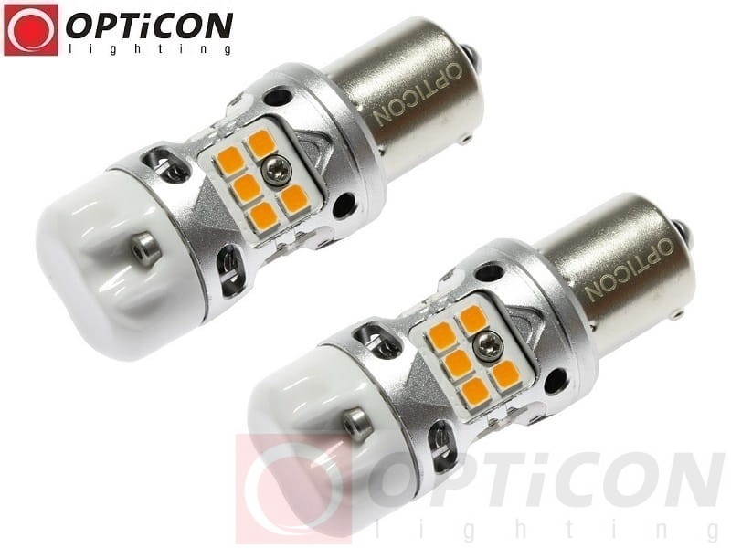 Fiat 500L - Światła kierunkowskazów LED P21W Ba15s CANBUS Opticon Premium - Zestaw 2 żarówki