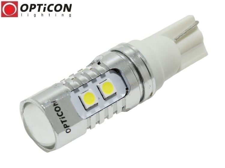 Żarówka Led W16W T15 12V DC 10x SMD 3030 Biały Zimny 6000K OPTICON PREMIUM