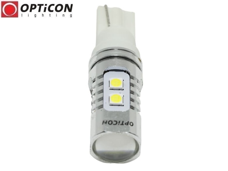 Żarówka Led W16W T15 12V DC 10x SMD 3030 Biały Zimny 6000K OPTICON PREMIUM