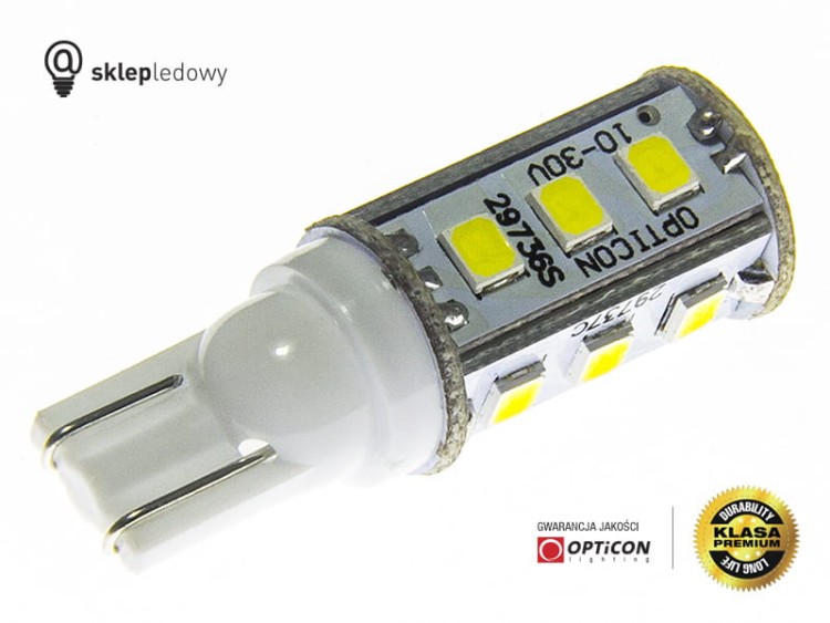 Żarówka Led W16W T15 12V DC 15x SMD 2835 Biały Zimny 6000K OPTICON