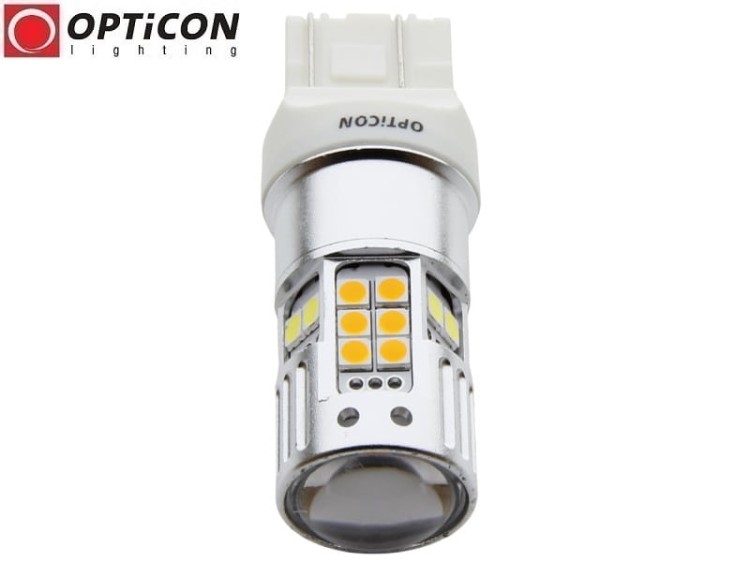 Żarówka Led W21/5W 7443 T20 30x SMD 3030 DUAL COLOR 6/24 CW OPTICON PREMIUM