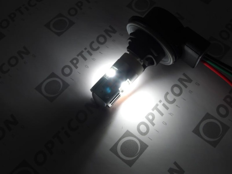 Żarówka Led W21/5W 7443 T20 30x SMD 3030 DUAL COLOR 6/24 CW OPTICON PREMIUM