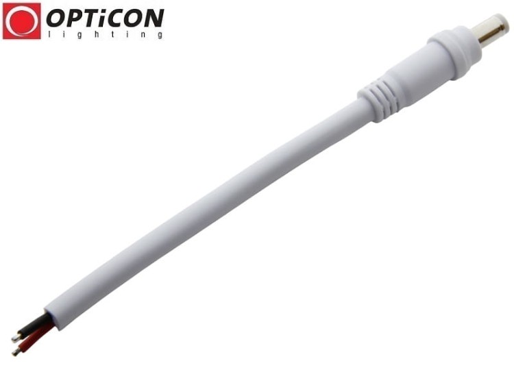 Konektor DC 5,5/2,1mm Biały Męski z przewodami 2x 0,75mm2 - dla taśm Led  (1)